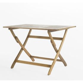 Outdoor Large Wood Folding Patio Dining Table 27.5 x 43.5 inch