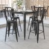 Commercial Grade 31.5" Square Metal Indoor-Outdoor Bar Height Table(D0102HE2X7A)