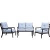 Modern Muse 4pcs Alum Sofa Set (Fully Assembled)(D0102HEBSAA)