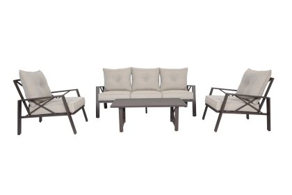 [Promotion!]Modern Muse 4 pcs Aluminum Patio Sofa set with cushions,KD(D0102HEC14A)