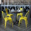 Commercial Grade 4 Pack Distressed Metal Indoor-Outdoor Stackable Chair(D0102HEI467)