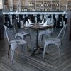 Commercial Grade 4 Pack Distressed Metal Indoor-Outdoor Stackable Chair(D0102HEI46G)