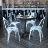 Commercial Grade 4 Pack Distressed Metal Indoor-Outdoor Stackable Chair(D0102HEI4BG)