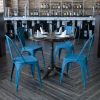 Commercial Grade 4 Pack Distressed Metal Indoor-Outdoor Stackable Chair(D0102HEI4CV)