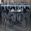 Commercial Grade 4 Pack Distressed Metal Indoor-Outdoor Stackable Chair(D0102HEI4CW)