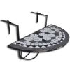 Hanging Balcony Table Black and White Mosaic(D0102HEJEIU)