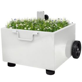 Outdoor Umbrella Stand Plant Pot White(D0102HEJEXA)