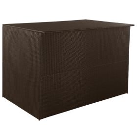 Garden Storage Box Brown 59"x39.4"x39.4" Poly Rattan(D0102HEJLQY)