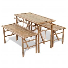 Beer Table with 2 Benches 100 cm Bamboo(D0102HEJP97)