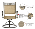 3 Piece Bistro Set, Cast Aluminum Dining Table Swivel Rocker Chairs Outdoor Patio Furniture(D0102HEVNN7)