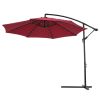 10 FT Solar LED Patio Outdoor Umbrella Hanging Cantilever Umbrella Offset Umbrella Easy Open Adustment with 24 LED Lights(D0102HHV9MY)