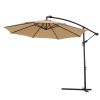 10 FT Solar LED Patio Outdoor Umbrella Hanging Cantilever Umbrella Offset Umbrella Easy Open Adustment with 24 LED Lights(D0102HHV9ZA)
