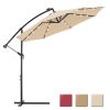 10 FT Solar LED Patio Outdoor Umbrella Hanging Cantilever Umbrella Offset Umbrella Easy Open Adustment with 24 LED Lights(D0102HHVG0U)