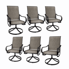 MEOOEM Patio Textilene Swivel Chairs 6PCS Outdoor Dining Chairs with Mesh Fabric Weather Resistant Furniture for Garden Backyard(D0102HP640U)