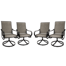 MEOOEM Patio Textilene Swivel Chairs 4PCS Outdoor Dining Chairs with Mesh Fabric Weather Resistant Furniture for Garden Backyard(D0102HP64GW)