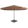 Outdoor Umbrella with Portable Base Taupe(D0102HPMXYA)