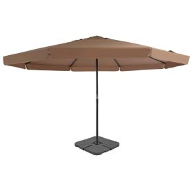 Outdoor Umbrella with Portable Base Taupe(D0102HPMXYA)