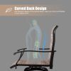 MEOOEM Outdoor Swivel Bar Stools Set of 2 Height Patio Chairs All Weather Patio Furniture Textilene for Bistro Lawn Garden Backyard(D0102HP6497)