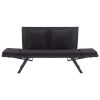 Garden Bench with Cushions 69.3" Black Poly Rattan(D0102HEJB0W)