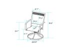 Outdoor 5 Piece Dining Set Patio Furniture w/ Aluminum Swivel Rocker Sling Chair Set 4pcs & 48inch Tempered Glass Top Table(D0102HPY5AG)