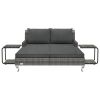 2-Person Garden Sun Bed with Cushions Poly Rattan Gray(D0102HEJDXA)