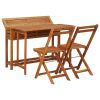 Balcony Planter Table with 2 Bistro Chairs Solid Acacia Wood(D0102HEJC9U)