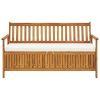 Storage Bench with Cushion 58.2" Solid Acacia Wood(D0102HEJCIA)