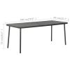 Garden Table Dark Gray 70.9"x32.7"x28.3" Steel(D0102HEJ1WU)
