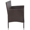 3-Seater Garden Sofa with Cushions Brown Poly Rattan(D0102HEJCAY)