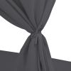 Outdoor Lounge Bed with Curtains Poly Rattan Gray(D0102HEJV6W)