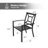 MEOOEM Outdoor Metal Dining Chairs Set of 2 Patio Metal Steel Chair for for Garden, Backyard, Living Room, Black(D0102HP64EG)