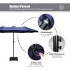 MEOOEM Patio Umbrella with Base 15ft Outdoor Market Double-Sided Extra Large Umbrella with Crank, Blue(D0102HP64IV)