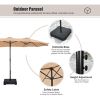 MEOOEM Patio Umbrella with Base 15ft Outdoor Market Double-Sided Extra Large Umbrella with Crank(D0102HP64IA)