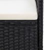 3-Seater Garden Sofa with Cushions Black Poly Rattan(D0102HEJCAU)