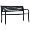 Garden Bench 49.2" Black Steel(D0102HEJYD7)