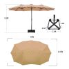MEOOEM Patio Umbrella with Base 15ft Outdoor Market Double-Sided Extra Large Umbrella with Crank(D0102HP64IA)