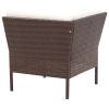 3 Piece Garden Lounge Set with Cushions Poly Rattan Brown(D0102HEJZ5W)