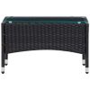 4 Piece Garden Lounge Set With Cushions Poly Rattan Black(D0102HEJCPV)