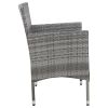 4 Piece Garden Lounge Set with Cushions Poly Rattan Gray(D0102HEJCE7)