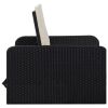 2 Piece Garden Lounge Set with Cushions Poly Rattan Black(D0102HEJB9V)