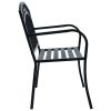 Garden Bench 49.2" Black Steel(D0102HEJYDG)