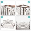 Hanging Iron Porch Swing Outdoor Patio Furniture Chair w/Armrests, Mounting Chains(D0102HHV30G)