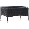 4 Piece Garden Lounge Set With Cushions Poly Rattan Black(D0102HEJCPV)