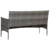 5 Piece Garden Lounge Set With Cushions Poly Rattan Gray(D0102HEJCA7)