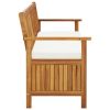 Storage Bench with Cushion 66.9" Solid Acacia Wood(D0102HEJCIV)