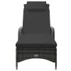 Sun Lounger with Wheels Poly Rattan Anthracite(D0102HEJZYG)