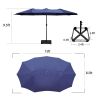 MEOOEM Patio Umbrella with Base 15ft Outdoor Market Double-Sided Extra Large Umbrella with Crank, Blue(D0102HP64IV)
