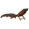 Sun Lounger with Cushion Solid Acacia Wood Dark Gray(D0102HEJ1KW)
