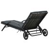 Sun Loungers with Table Poly Rattan Anthracite(D0102HEJY27)