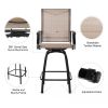 MEOOEM Outdoor Swivel Bar Stools Set of 2 Height Patio Chairs All Weather Patio Furniture Textilene for Bistro Lawn Garden Backyard(D0102HP6497)